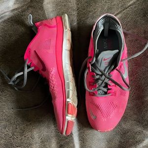 Nike trainers- bright pink & grey